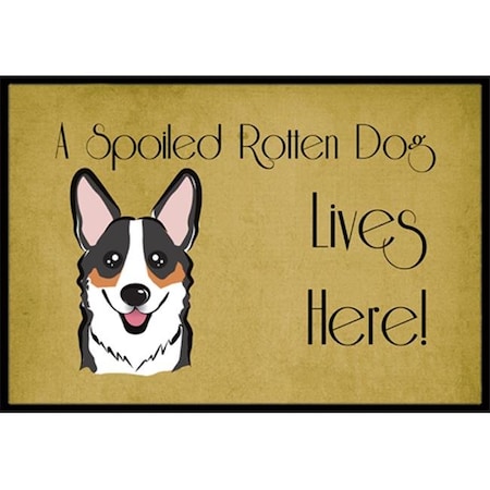 Carolines Treasures Carolines Treasures BB1503JMAT Tricolor Corgi Spoiled Dog Lives Here Indoor & Outdoor Mat; 24 x 36 in. BB1503JMAT